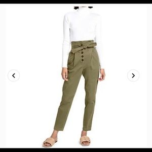 NWT A.L.C. Krew Pant in Oregano (Olive Green) Belted Paperbag Waist